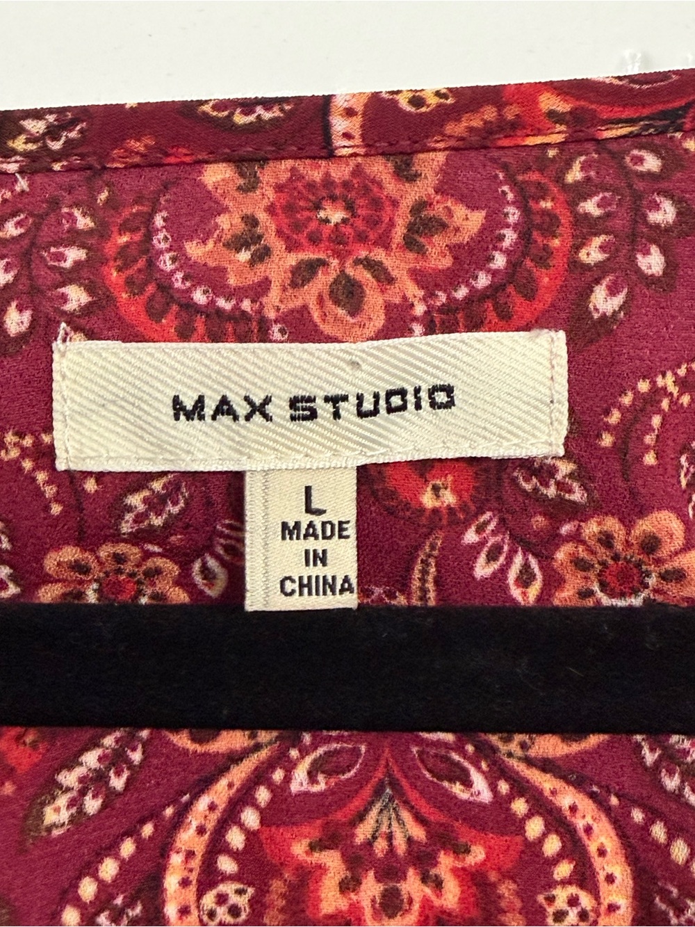 Max Studio Burgundy Paisley Midi Dress - Picture 6 of 6